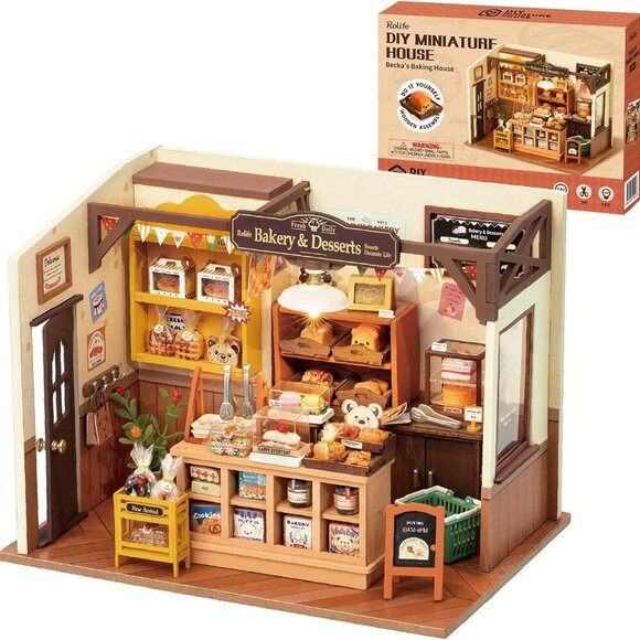 Miniature House Kit for Beginners-1:20 DIY Miniature Dollhouse Kit with LED Ligh